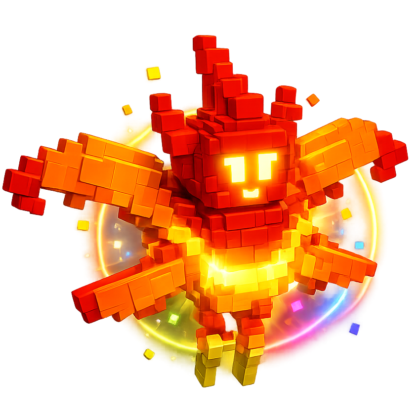 Rainbow Hatched Fire Wisp - Grow a Garden